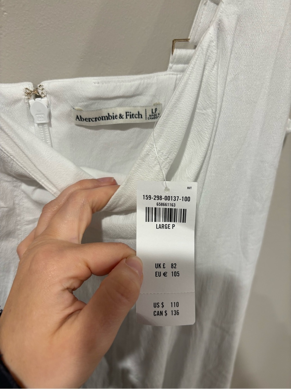 Abercrombie & Fitch White Midi Dress with Square Neck - Picture 3 of 5